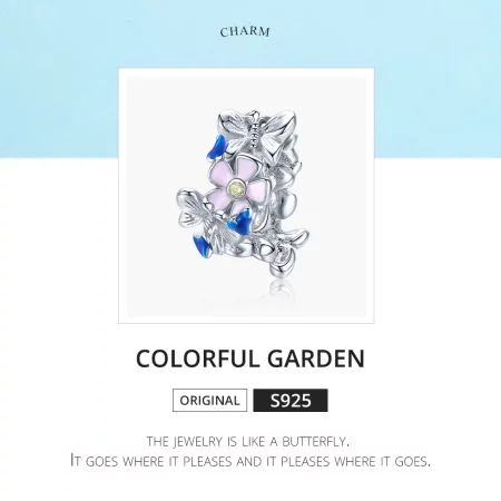 Pandora Style Silver Colorful Garden Spacer Charm - BSC288