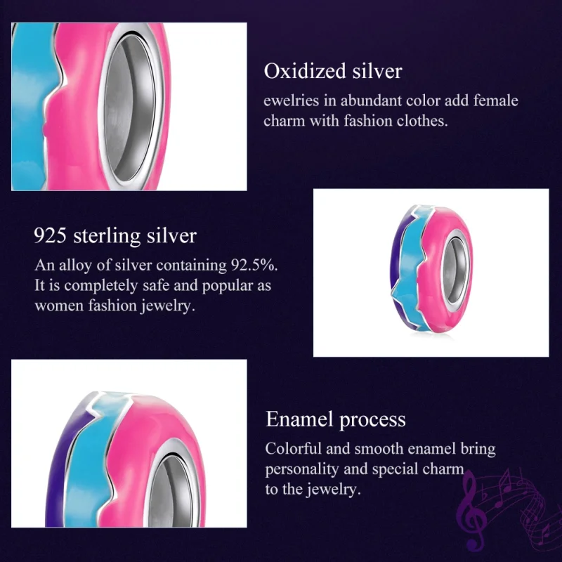 (image for) Pandora Style Silver Cyberpunk - Dazzling Beads Spacer Charm - SCC1843 - View 7