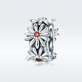 Pandora Style Silver Daisy Wreath Spacer Charm - SCC598 Pandora Style Silver Daisy Wreath Spacer Charm - SCC598