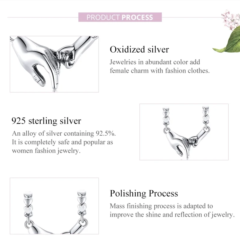 (image for) Pandora Style Silver Hand In Hand Spacer Charm - SCC1700 - View 8
