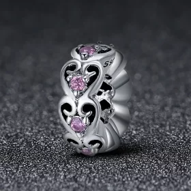 Pandora Style Silver Heart Shape Spacer Charm - SCC339