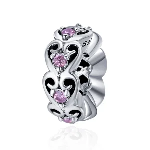 (image for) Pandora Style Silver Heart Shape Spacer Charm - SCC339