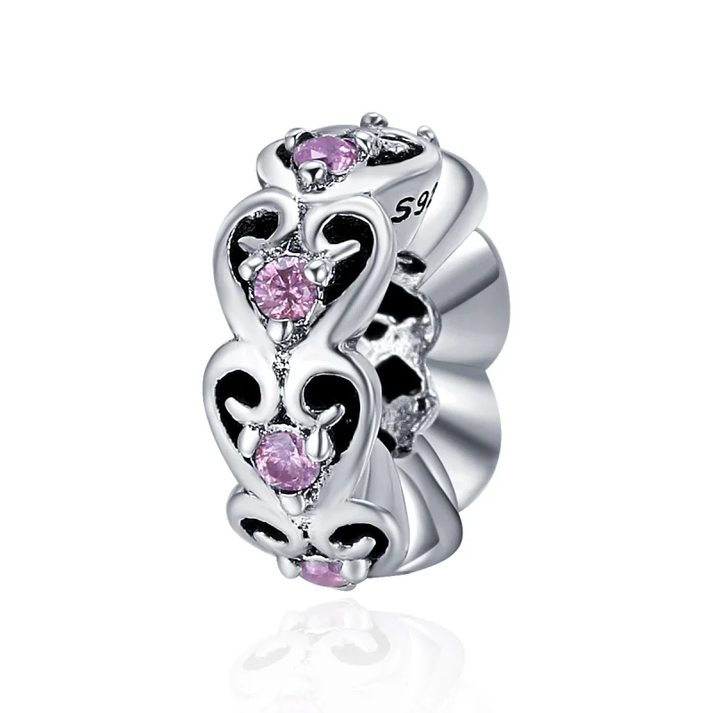 (image for) Pandora Style Silver Heart Shape Spacer Charm - SCC339 - Product Image