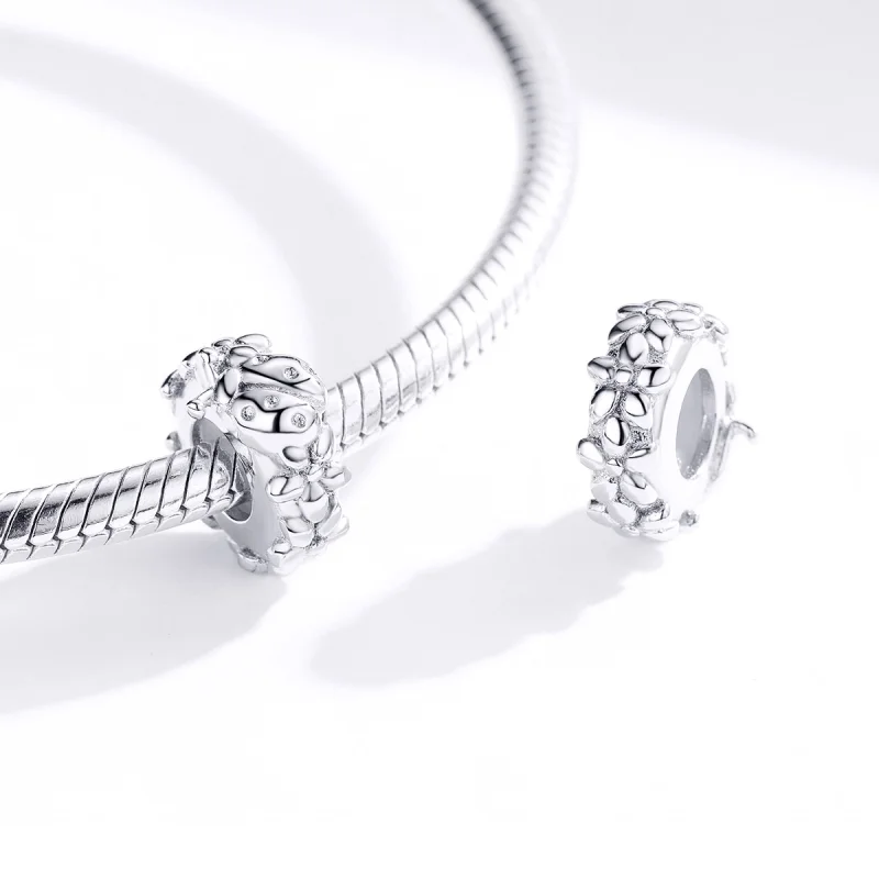 (image for) Pandora Style Silver Ladybug Spacer Charm - BSC112 - View 3