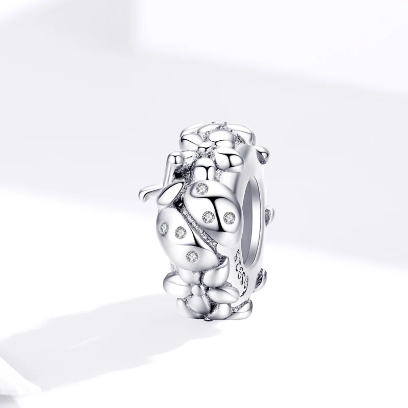 (image for) Pandora Style Silver Ladybug Spacer Charm - BSC112 - View 4