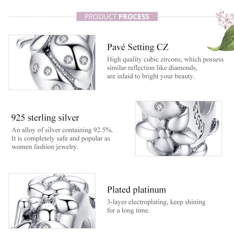 (image for) Pandora Style Silver Ladybug Spacer Charm - BSC112 - View 7