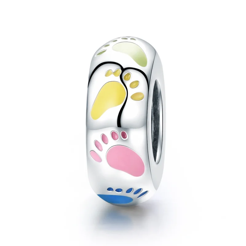 (image for) Pandora Style Silver Little Feet Spacer Charm - SCC752 - Product Image