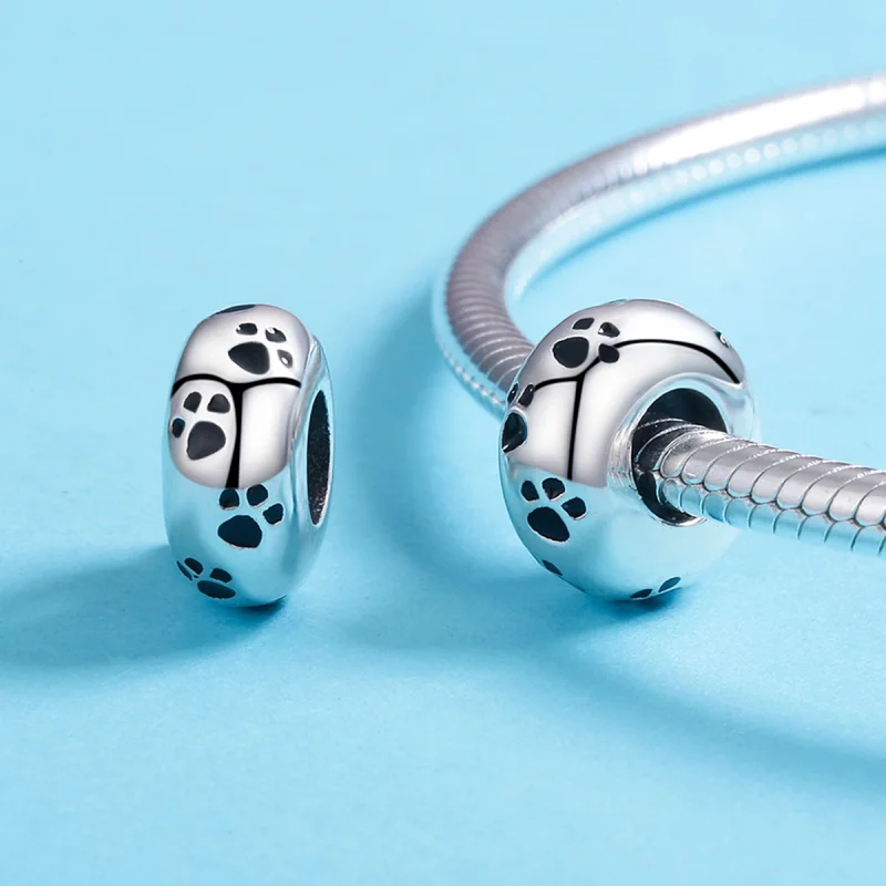 (image for) Pandora Style Silver Pet Imprint Spacer Charm - SCC594 - View 5