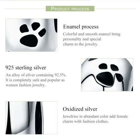 Pandora Style Silver Pet Imprint Spacer Charm - SCC594