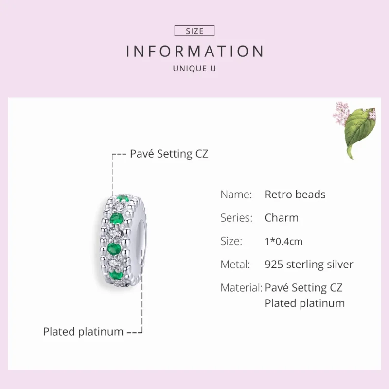 (image for) Pandora Style Silver Retro Spacer Charm - BSC185 - View 7