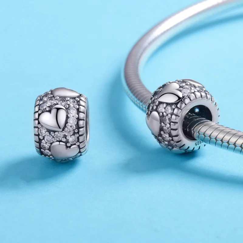 (image for) Pandora Style Silver Shine In My Heart Spacer Charm - SCC798 - View 3