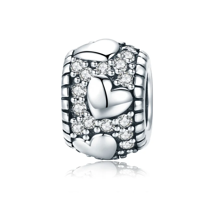 (image for) Pandora Style Silver Shine In My Heart Spacer Charm - SCC798 - Product Image