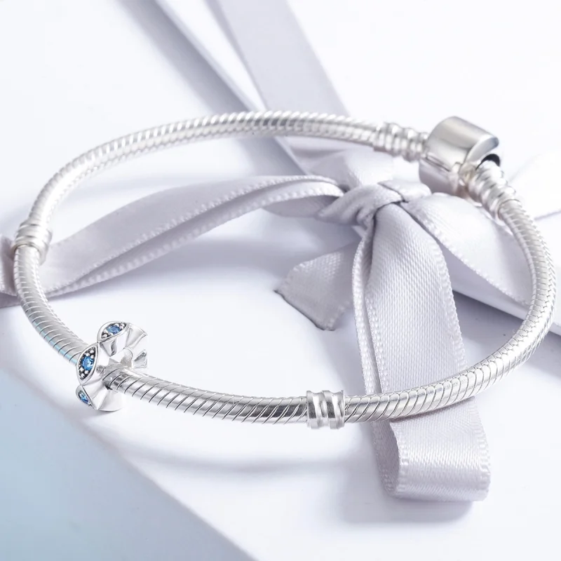 (image for) Pandora Style Silver Shining Eyes Spacer Charm - SCC513 - View 4