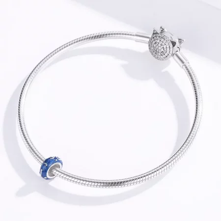 Pandora Style Silver Star Glow Spacer Charm - SCC1388