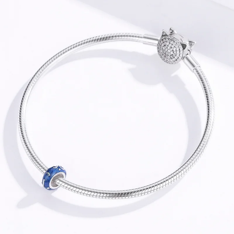 (image for) Pandora Style Silver Star Glow Spacer Charm - SCC1388 - View 3