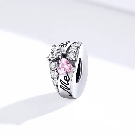 Pandora Style Silver Sweet Heart Spacer Charm - BSC283