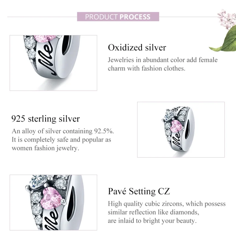 (image for) Pandora Style Silver Sweet Heart Spacer Charm - BSC283 - View 8