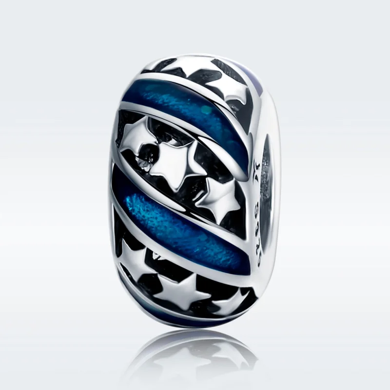 (image for) Pandora Style Silver The Shining Star River Spacer Charm - SCC636 - View 2