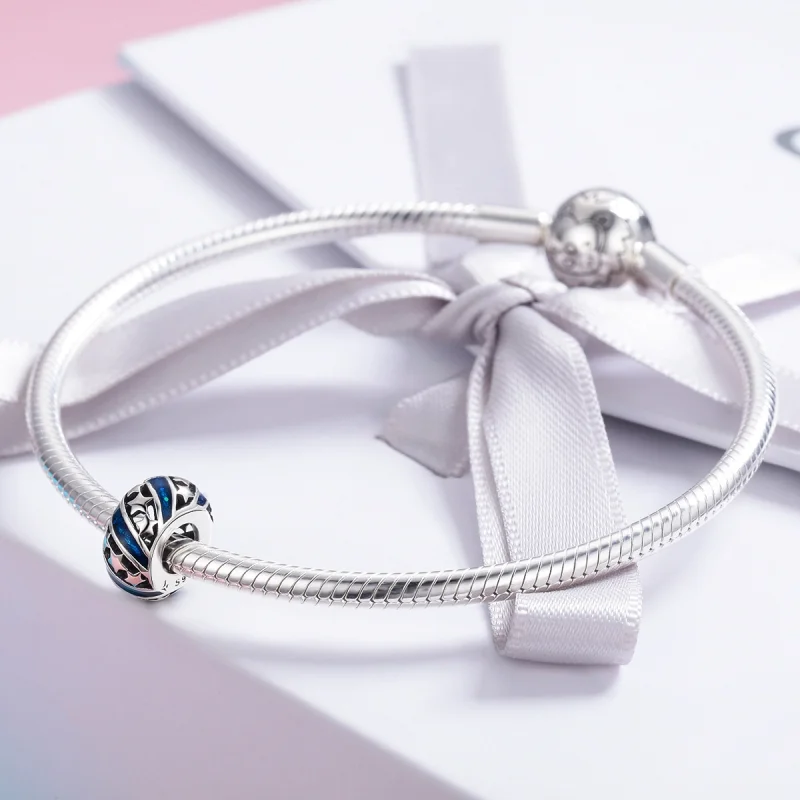 (image for) Pandora Style Silver The Shining Star River Spacer Charm - SCC636 - View 4