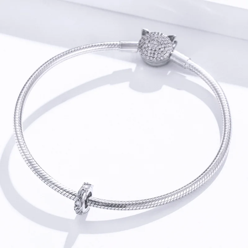 (image for) Pandora Style Silver Vine Leaf Spacer Charm - BSC142 - View 3