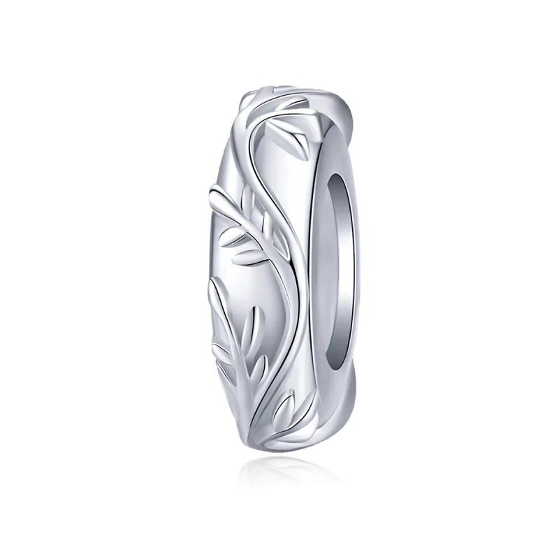 (image for) Pandora Style Silver Vine Leaf Spacer Charm - BSC142 - Product Image