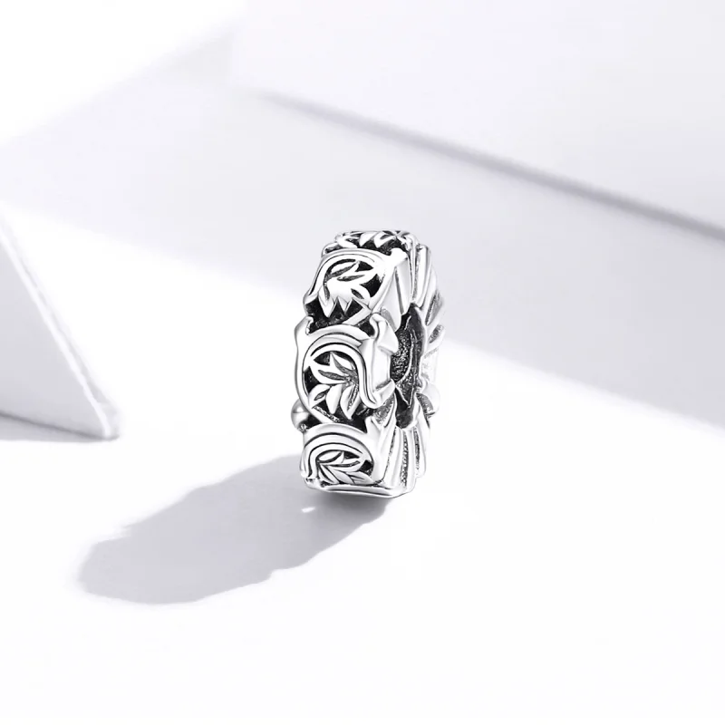 (image for) Pandora Style Silver Vintage Vines Spacer Charm - SCC1601 - View 2