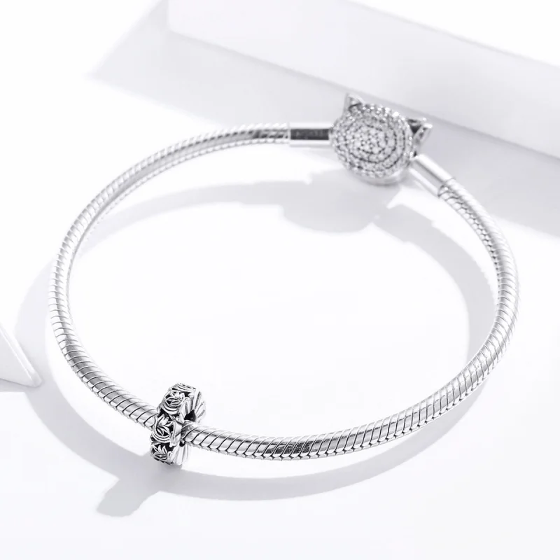 (image for) Pandora Style Silver Vintage Vines Spacer Charm - SCC1601 - View 3