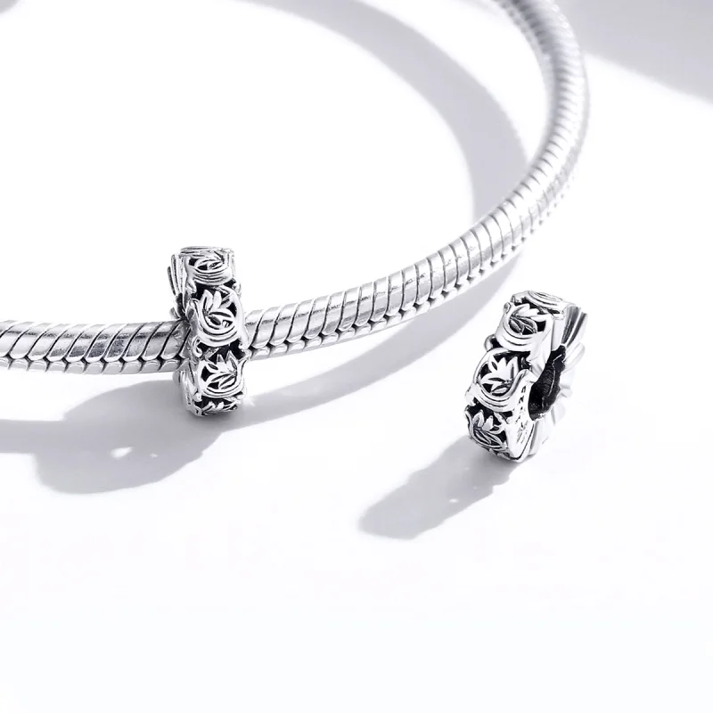 (image for) Pandora Style Silver Vintage Vines Spacer Charm - SCC1601 - View 4