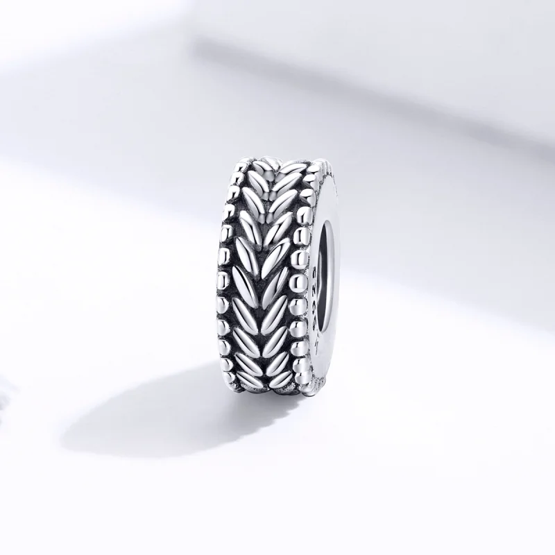 (image for) Pandora Style Silver Wheet Spacer Charm - SCC1452 - View 2