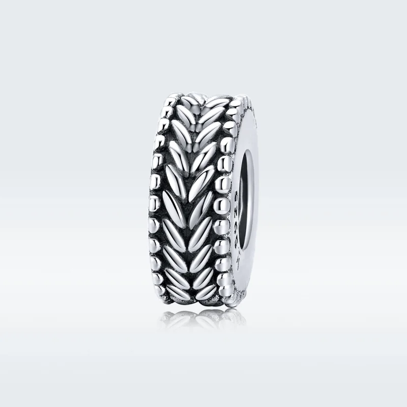 (image for) Pandora Style Silver Wheet Spacer Charm - SCC1452 - View 5