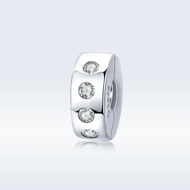 (image for) Pandora Style Silver Zirconia Spacer Charm - BSC165 - View 5