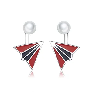 (image for) Pandora Style Airplane Stud Earrings - BSE126
