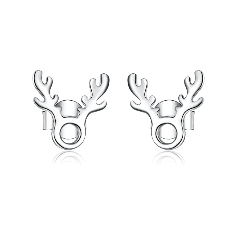 (image for) Pandora Style Antlers Stud Earrings - BSE116 - Product Image