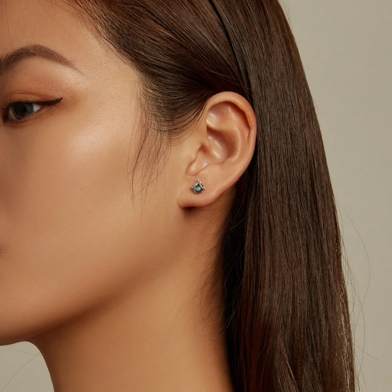 (image for) Pandora Style Asymmetric Daisy Ladybug Stud Earrings - SCE1364 - View 7