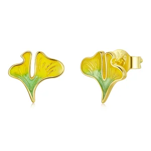 (image for) Pandora Style Autumn - Ginkgo Biloba Stud Earrings - SCE1247