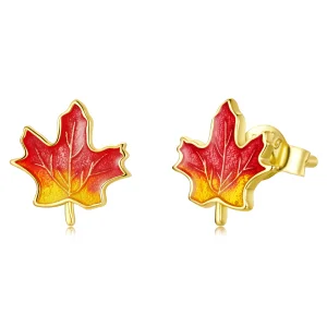 (image for) Pandora Style Autumn - Maple Leaf Stud Earrings - SCE1244