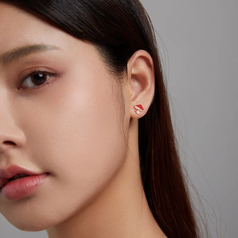 (image for) Pandora Style Autumn - Mushrooms Stud Earrings - SCE1245 - View 4