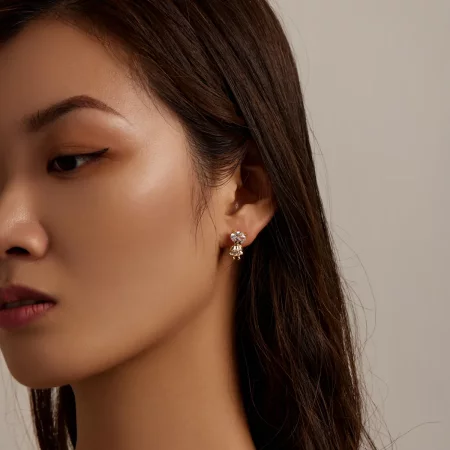 Pandora Style Bear Girl Stud Earrings - BSE540