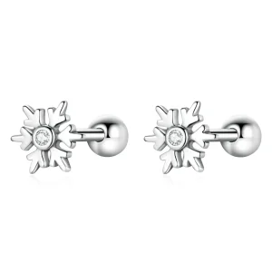 (image for) Pandora Style Beautiful Snowflakes Stud Earrings - BSE529