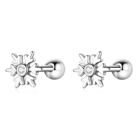 Pandora Style Beautiful Snowflakes Stud Earrings - BSE529