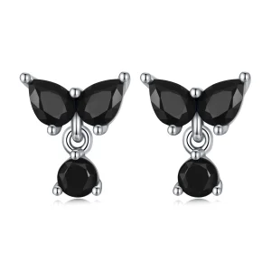 (image for) Pandora Style Black Zircon Stud Earrings - SCE1507
