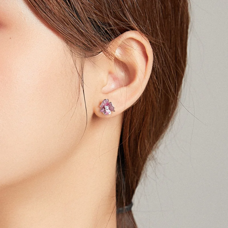 (image for) Pandora Style Blooming Stamens Stud Earrings - BSE471 - View 6