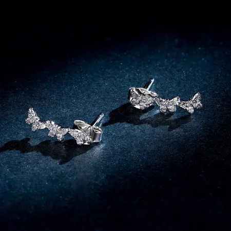 Pandora Style Butterfly Fly Stud Earrings - BSE377