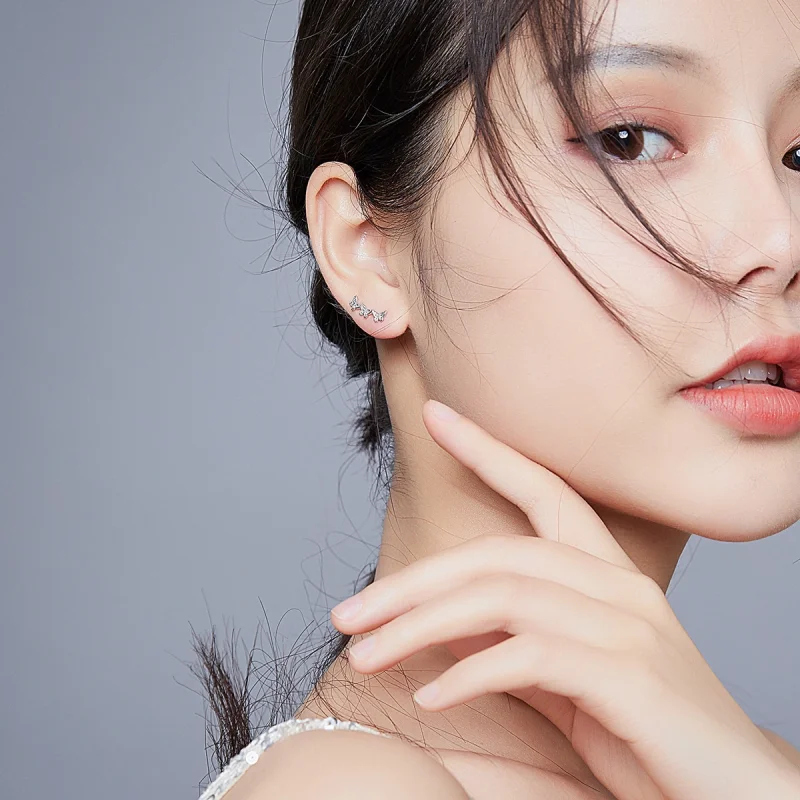 (image for) Pandora Style Butterfly Fly Stud Earrings - BSE377 - View 7