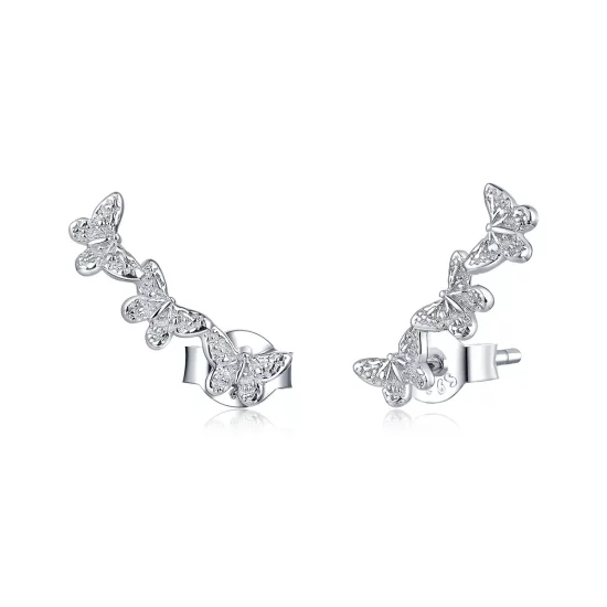 Pandora Style Butterfly Fly Stud Earrings - BSE377