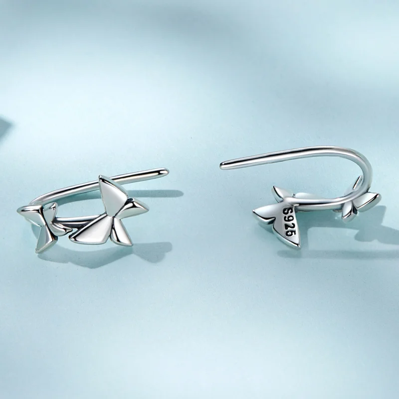 (image for) Pandora Style Butterfly Stud Earrings - SCE1501 - View 4