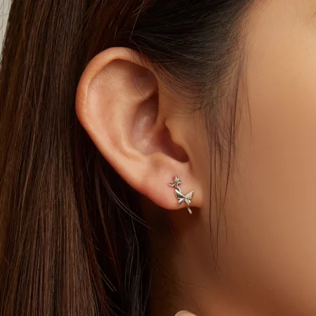 Pandora Style Butterfly Stud Earrings - SCE1501