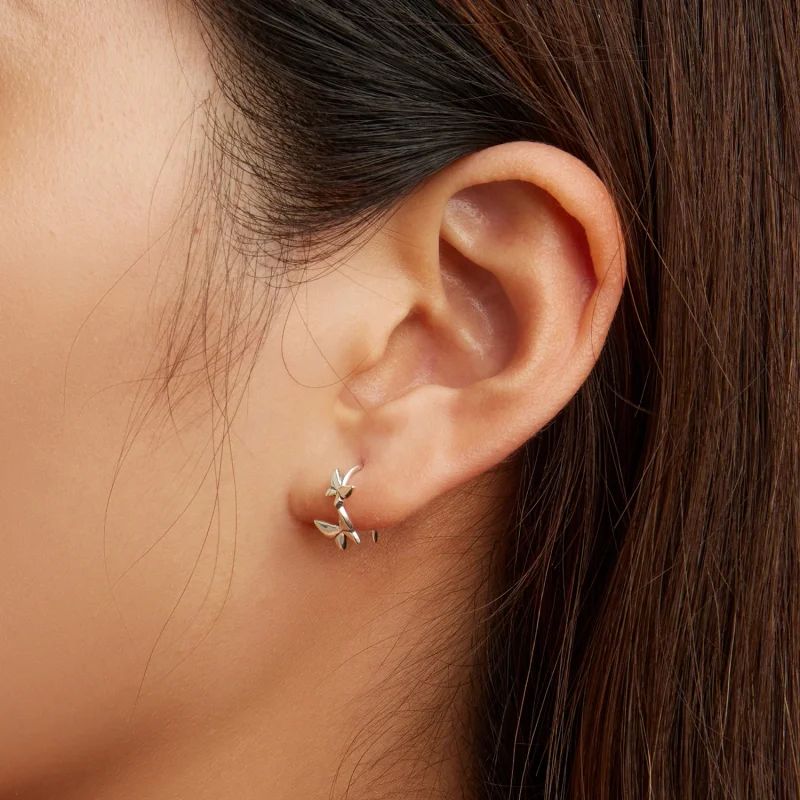 (image for) Pandora Style Butterfly Stud Earrings - SCE1501 - View 7