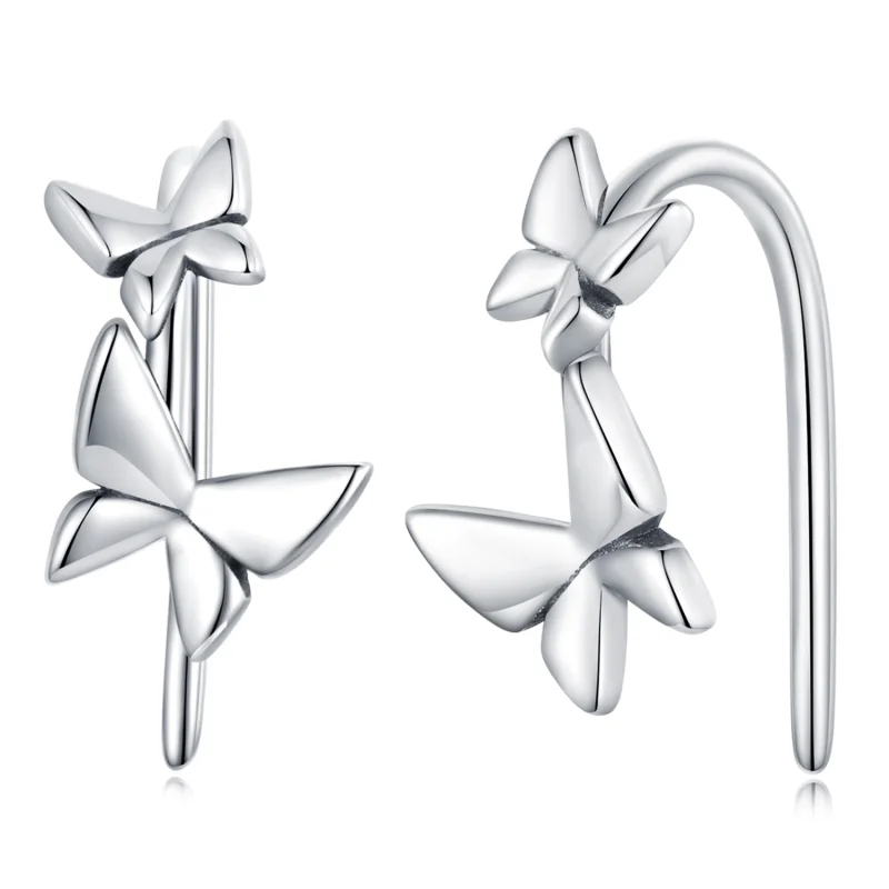 (image for) Pandora Style Butterfly Stud Earrings - SCE1501 - Product Image