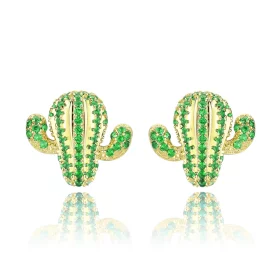 Pandora Style Cactus Stud Earrings - BSE013